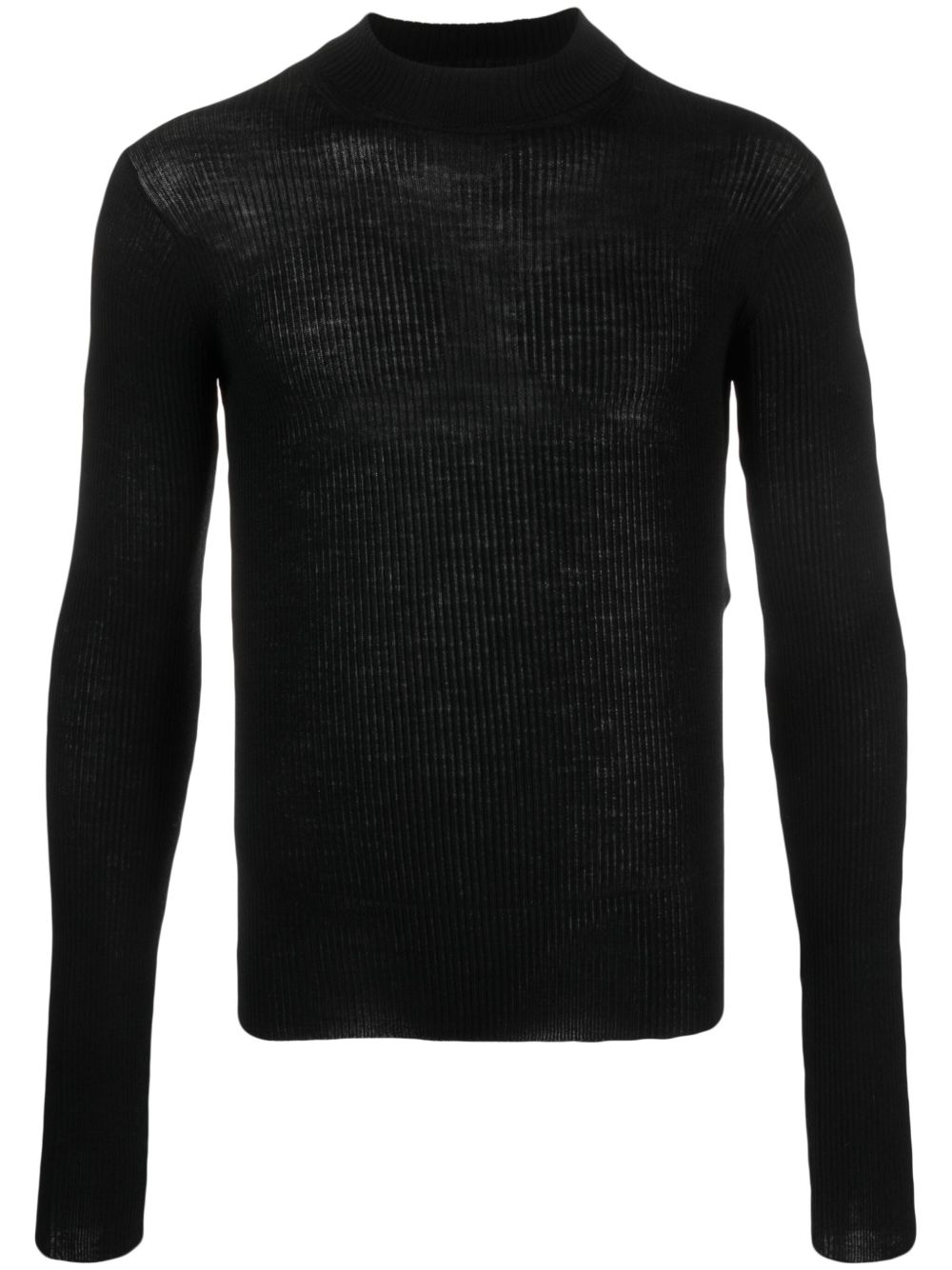 Ann Demeulemeester Bastiaan 罗纹针织毛衣 - 黑色