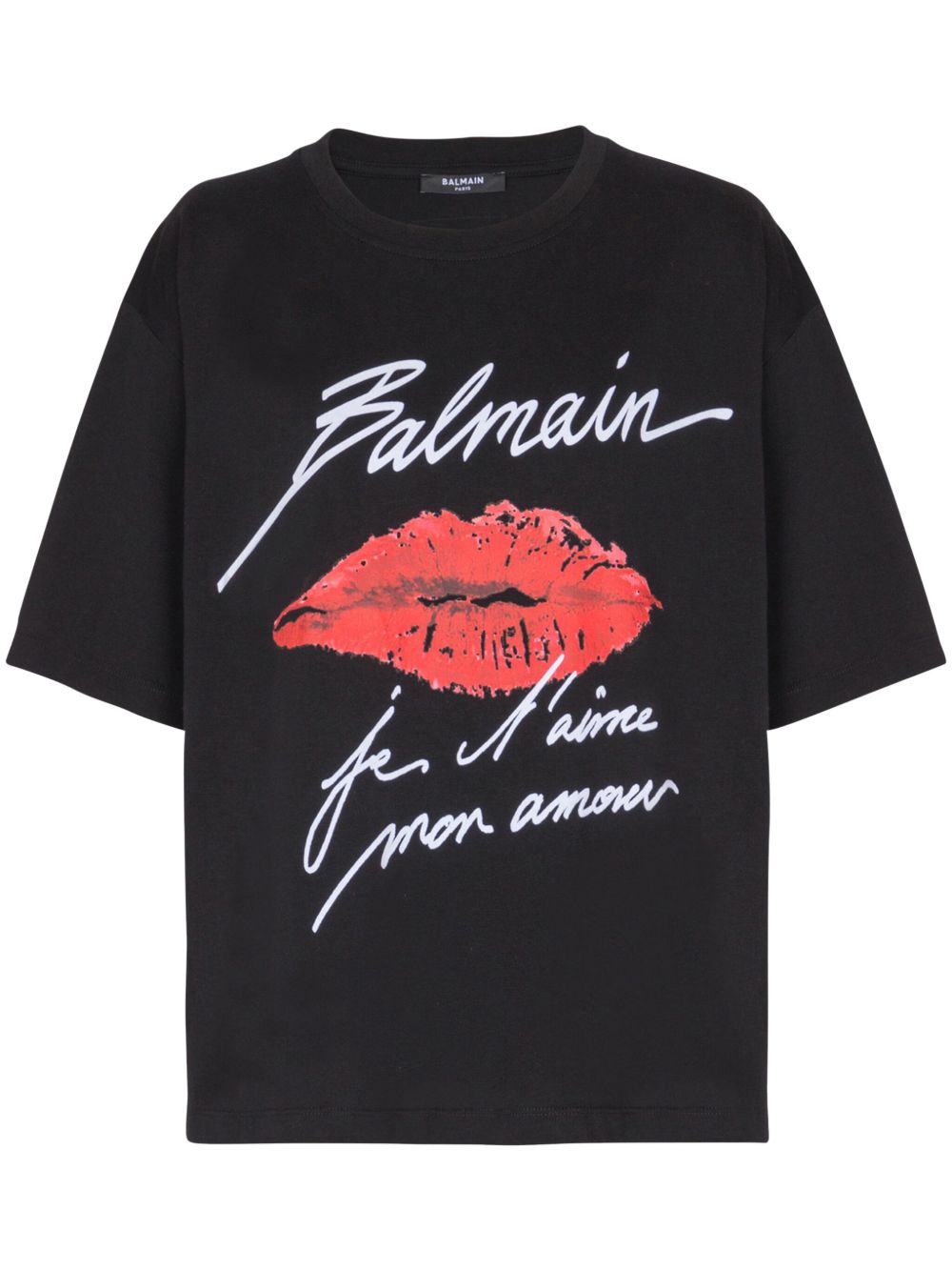 Balmain Kiss 印花T恤 - 黑色