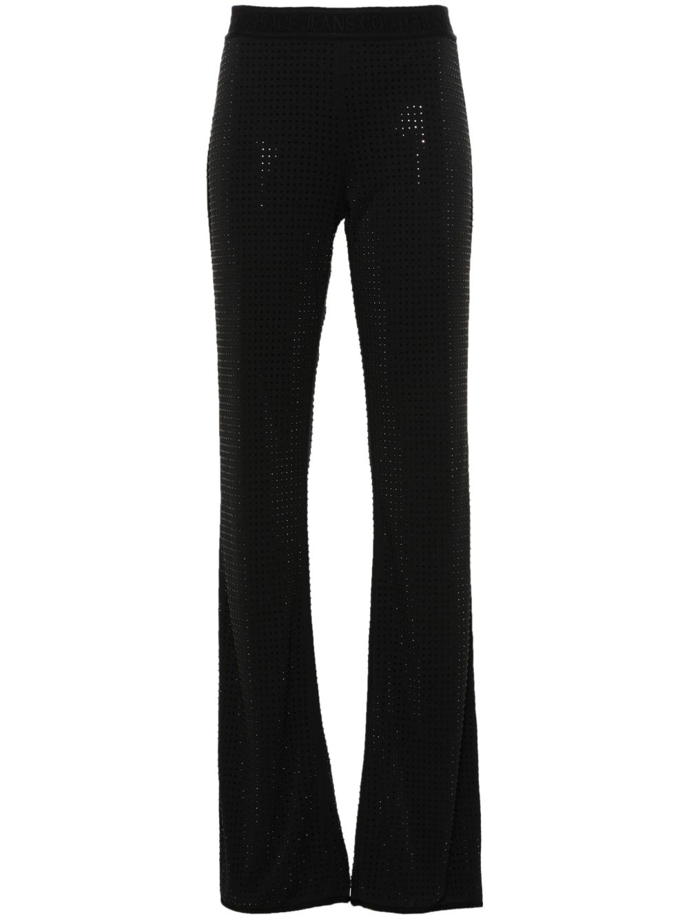 Versace Jeans Couture 水钻缀饰长裤 - 黑色