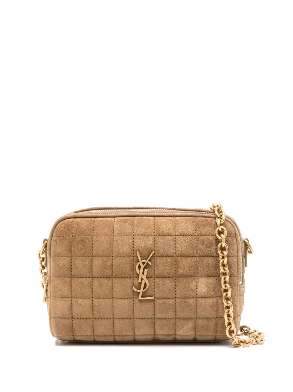 Saint Laurent Cassandre logo方形迷你包 - 褐色