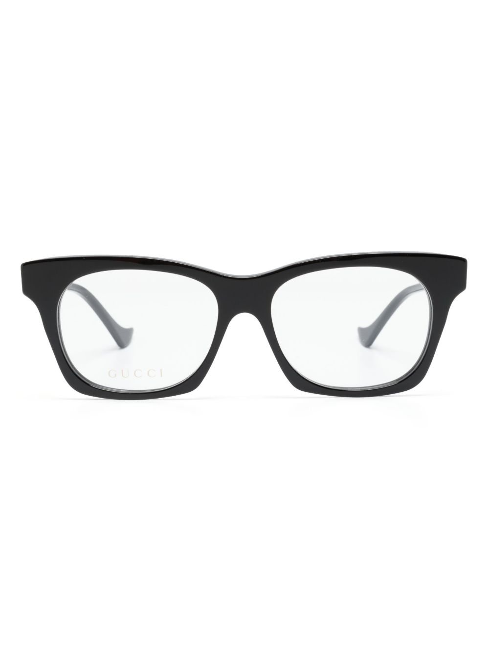 Gucci Eyewear logo雕刻方框眼镜 - 黑色