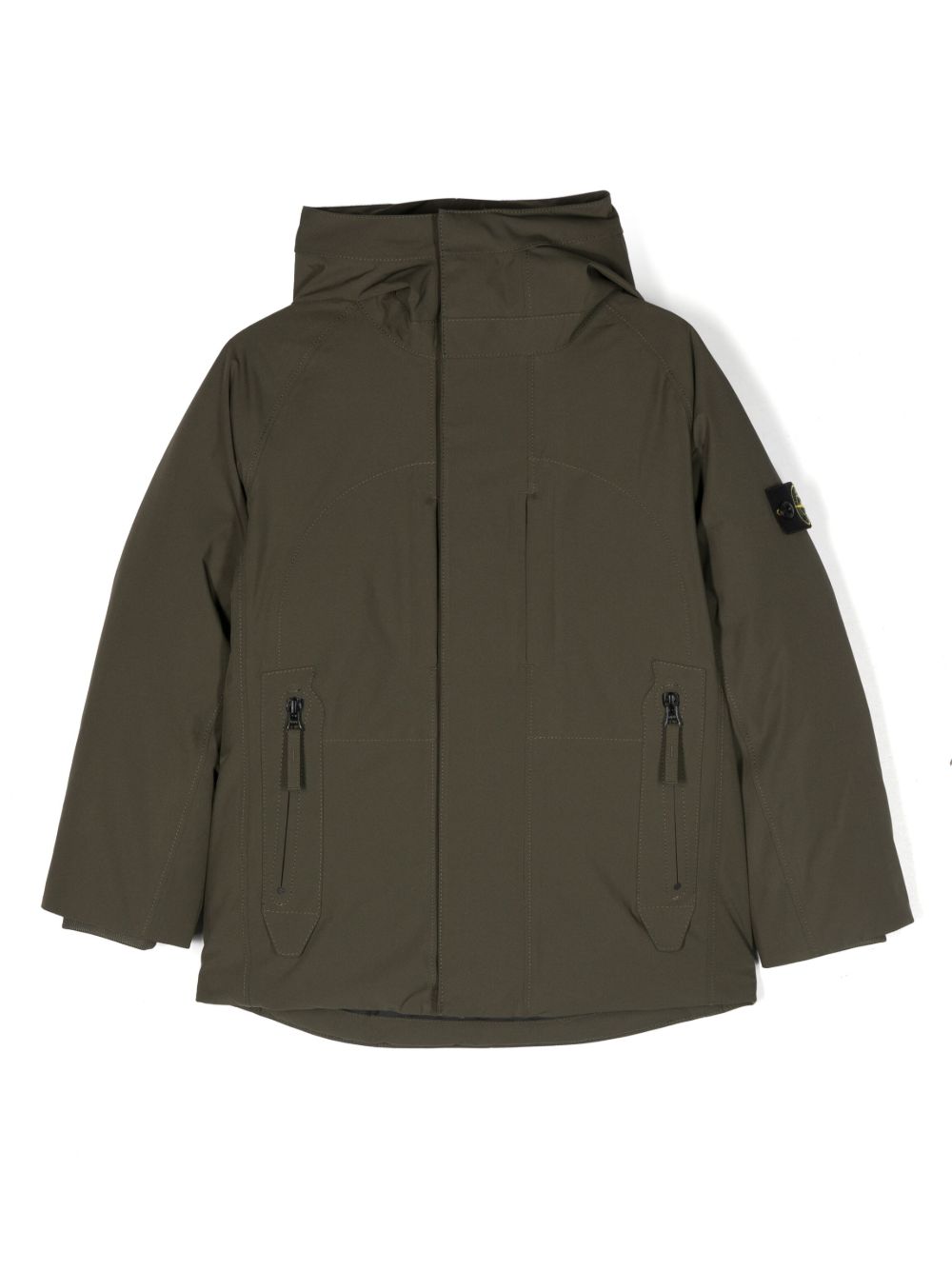 Stone Island Junior 罗盘图案羽绒外套 - 绿色