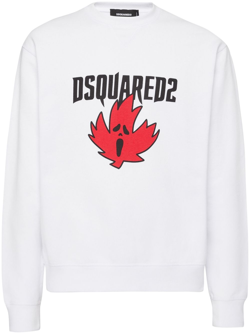 DSQUARED2 logo印花棉卫衣 - 白色