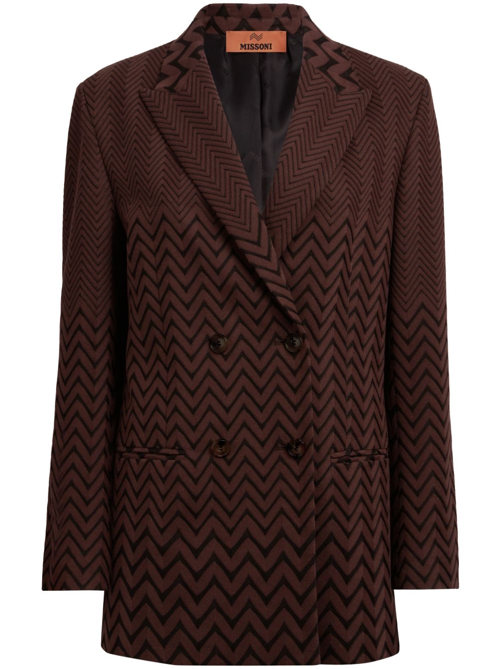 Missoni zigzag blazer - 褐色