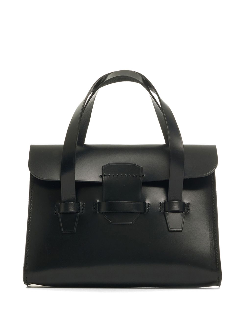 Comme Des Garçons Comme Des Garçons Bridle 中号皮质托特包 - 黑色