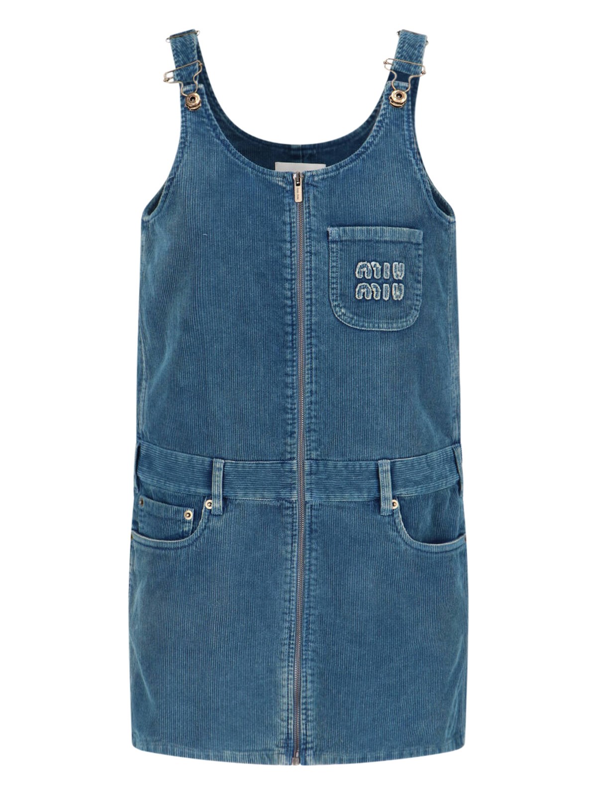 miu miu Velvet Dungarees Mini Dress