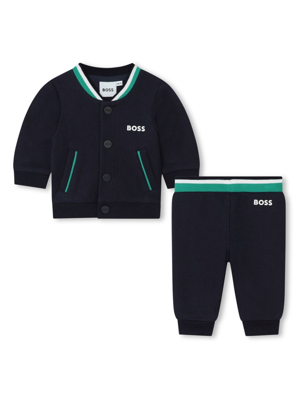 BOSS Kidswear logo印花运动套装（三件装） - 蓝色