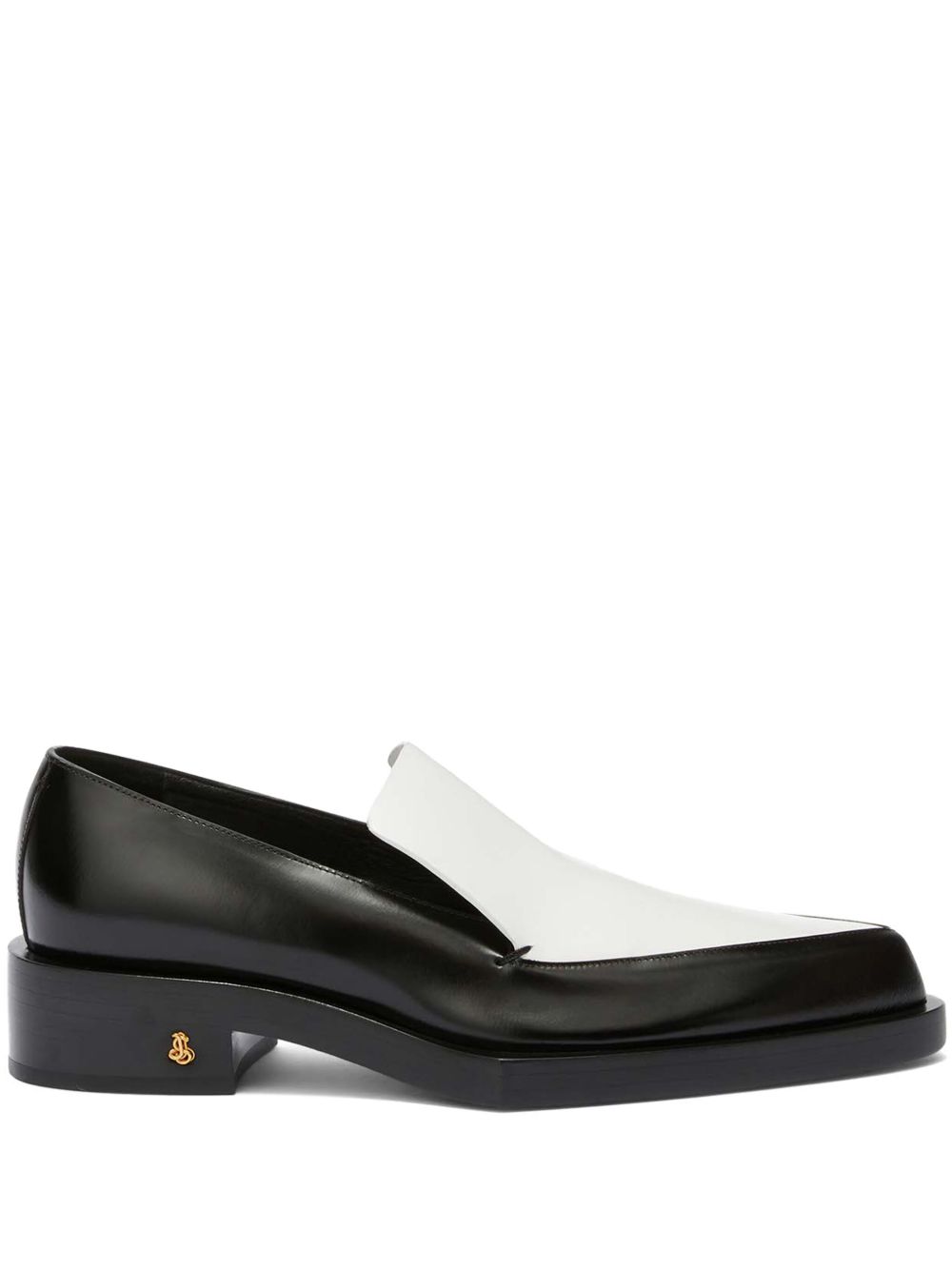 Jil Sander 双色皮质乐福鞋 - 黑色