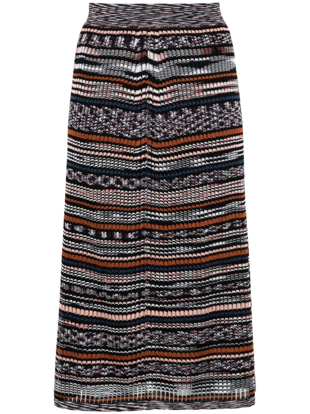 Missoni 条纹嵌花针织半身裙 - 蓝色