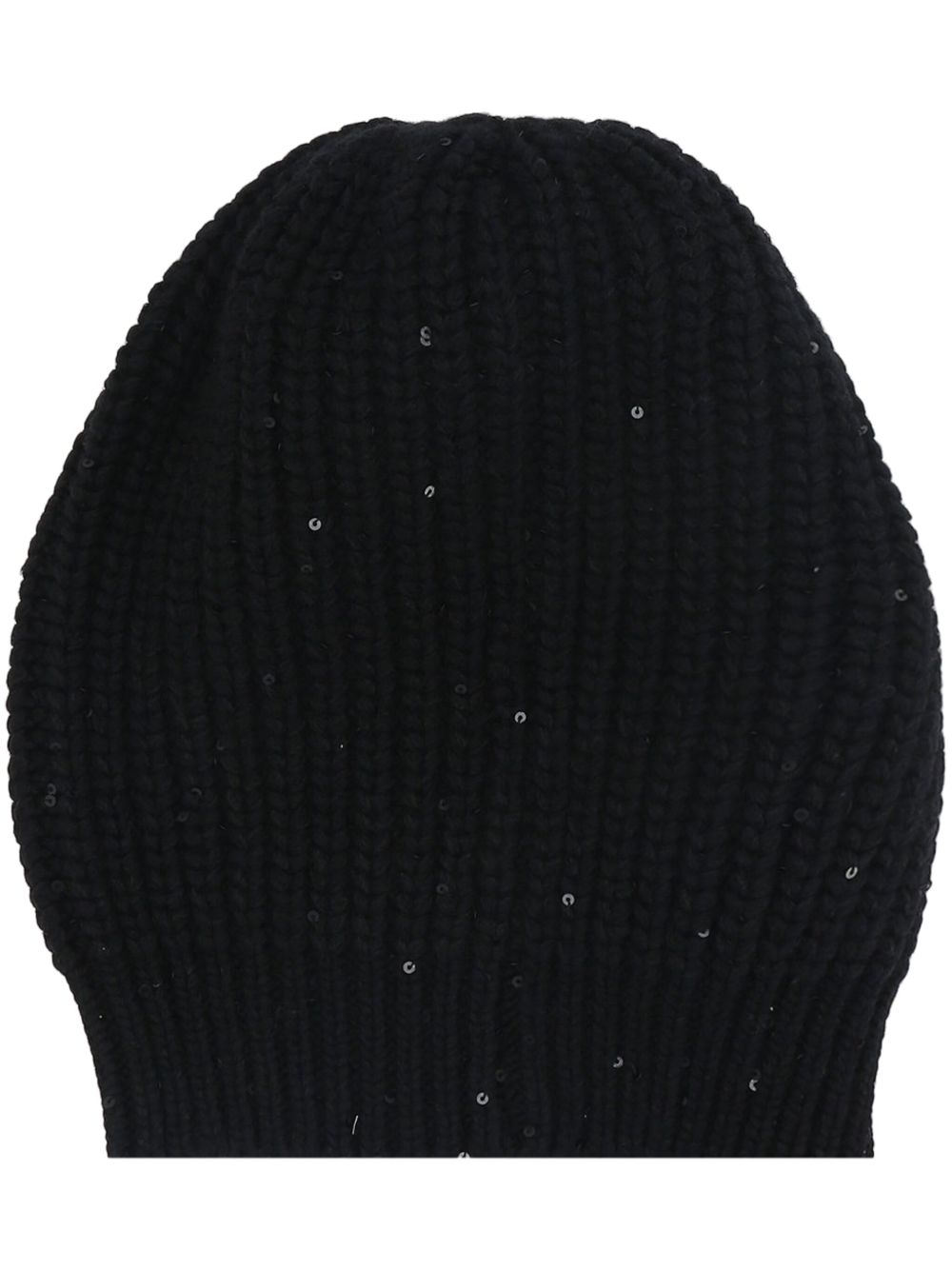 Brunello Cucinelli sequined rib knit beanie - 黑色
