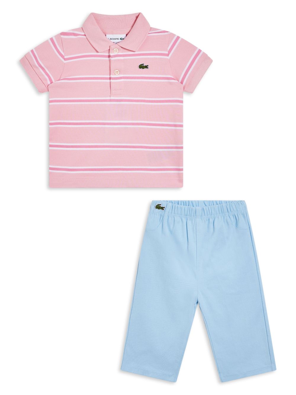 Lacoste logo贴花长裤套装 - 粉色
