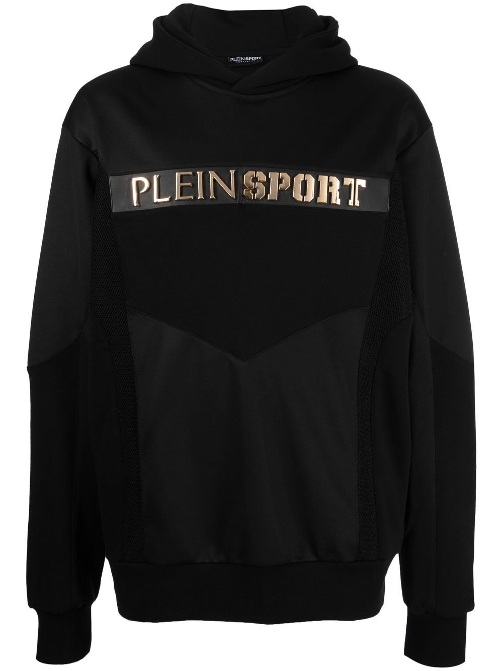 Plein Sport 压纹logo连帽衫 - 黑色
