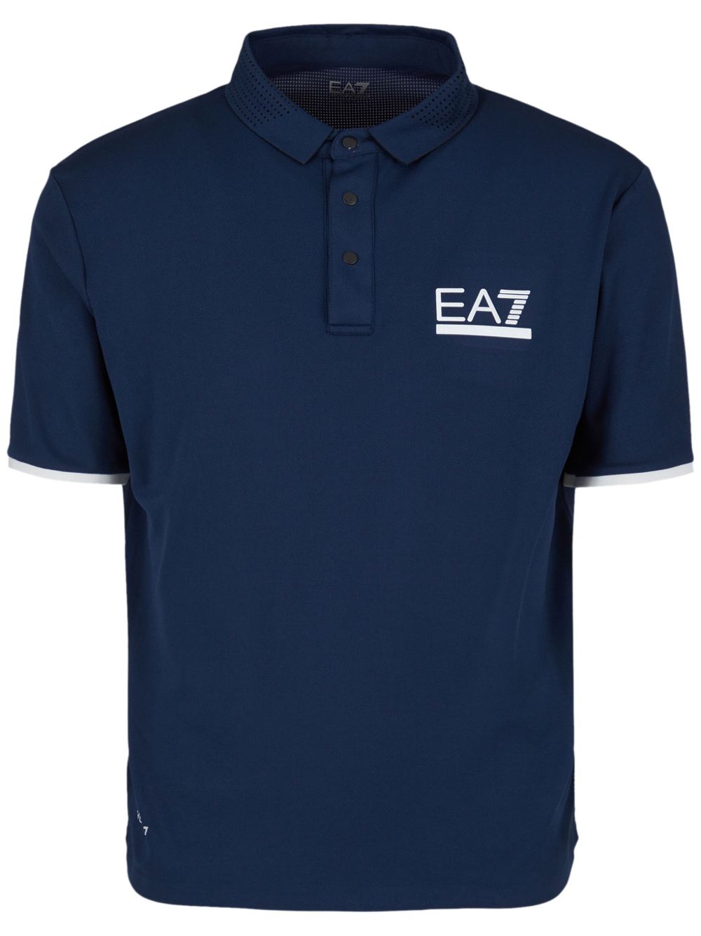 Ea7 Emporio Armani logo印花polo衫 - 蓝色