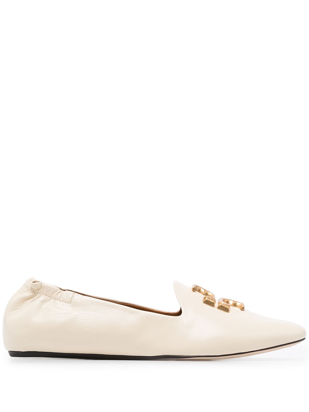 Tory Burch logo标牌乐福鞋 - 白色