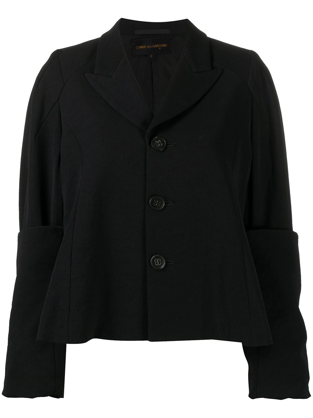 Comme Des Garçons Pre-Owned 翻褶衣袖夹克 - 黑色