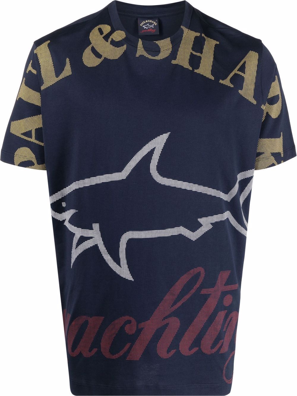 Paul & Shark 超大logo印花T恤 - 蓝色