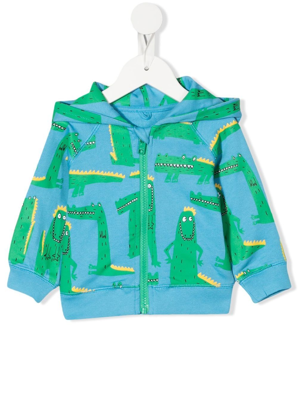 Stella McCartney Kids 斯特拉·麦卡特尼 鳄鱼印花拉链连帽衫 - 蓝色
