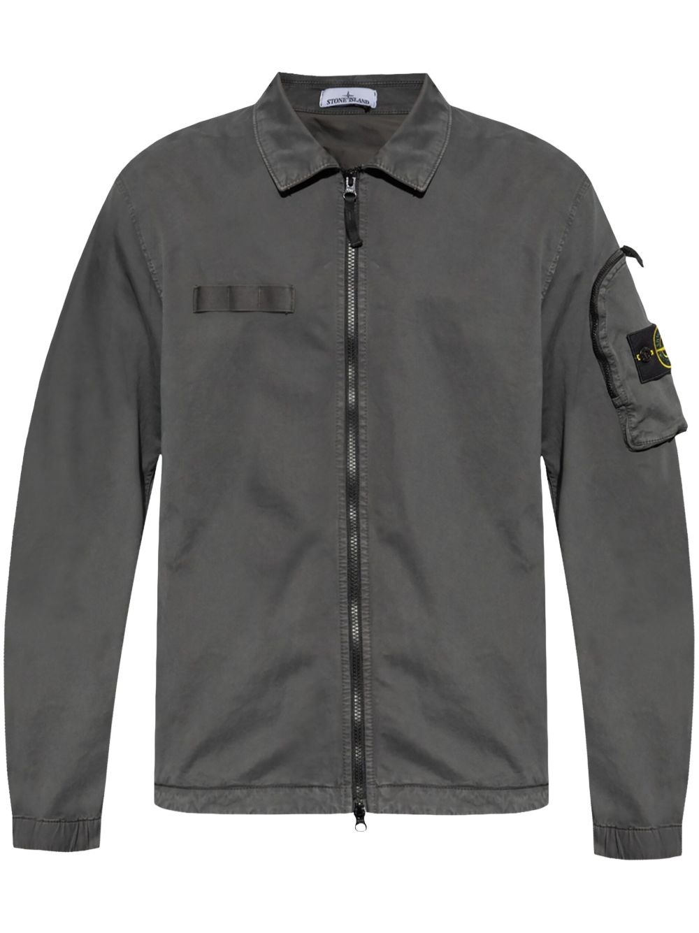 Stone Island 罗盘图案弹性棉衬衫 - 灰色
