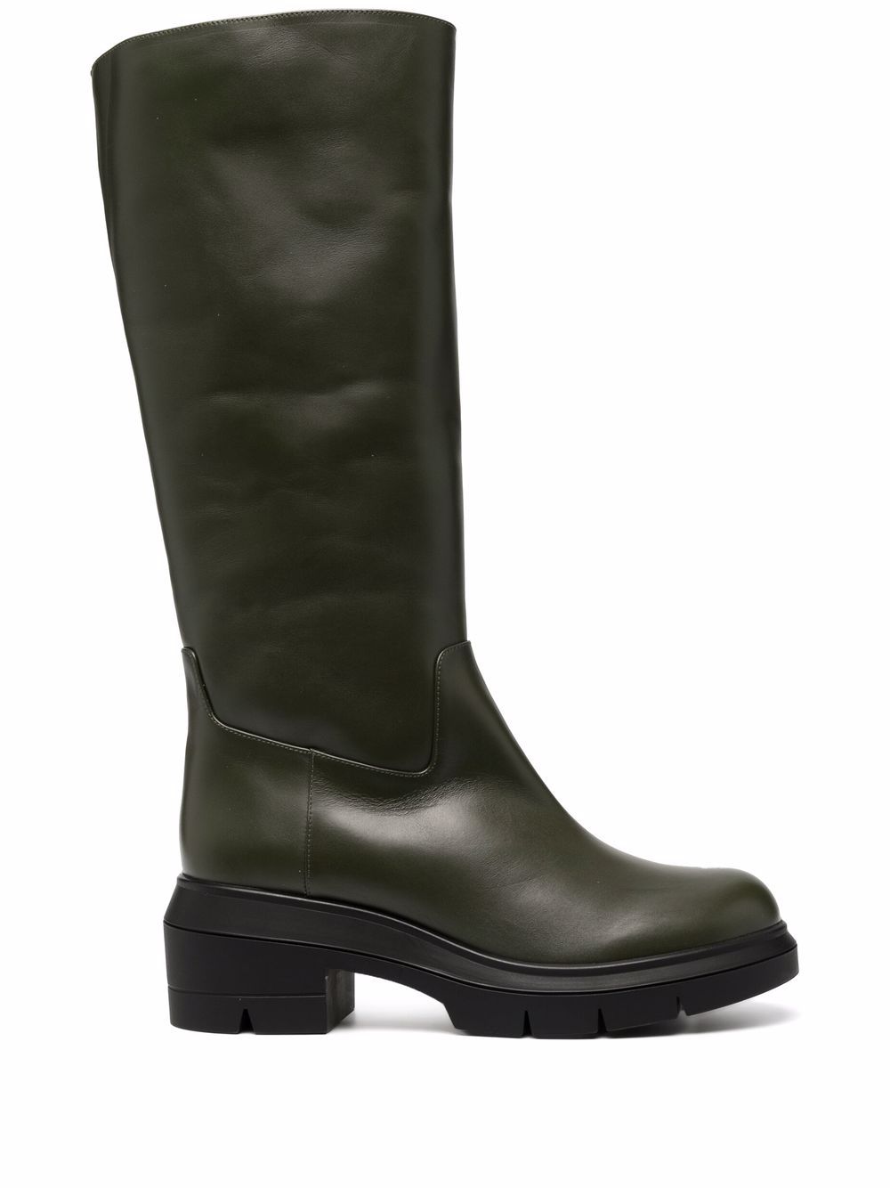 Stuart Weitzman 皮质及膝靴 - 褐色