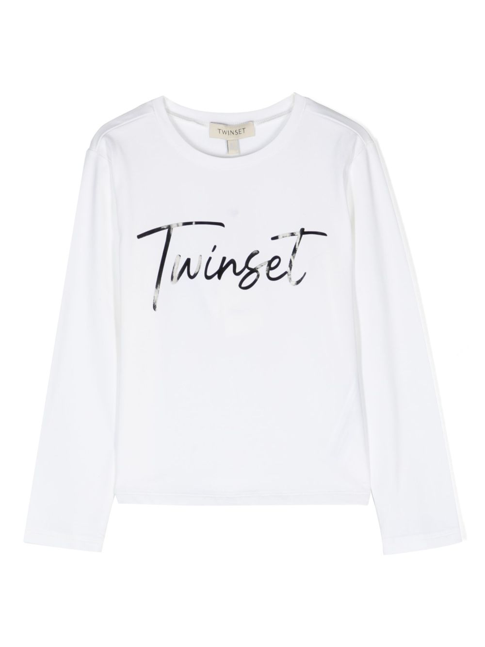 TWINSET Kids logo印花长袖T恤 - 中性色