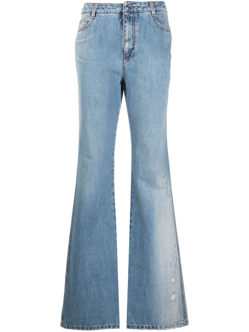 Ermanno Scervino 轻水洗喇叭牛仔裤 - 蓝色