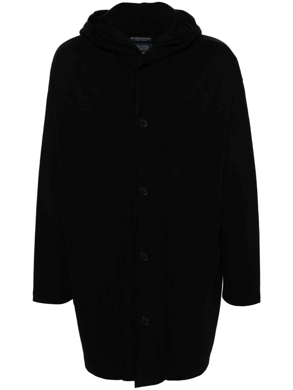 Yohji Yamamoto 抓绒连帽外套 - 黑色