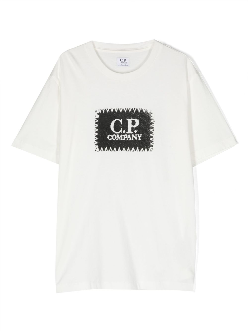C.P. Company Kids logo印花棉T恤 - 白色