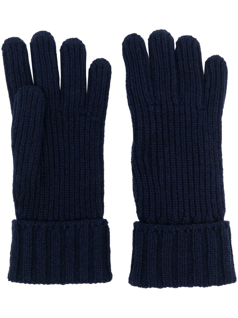 Woolrich 羊绒罗纹手套 - 蓝色