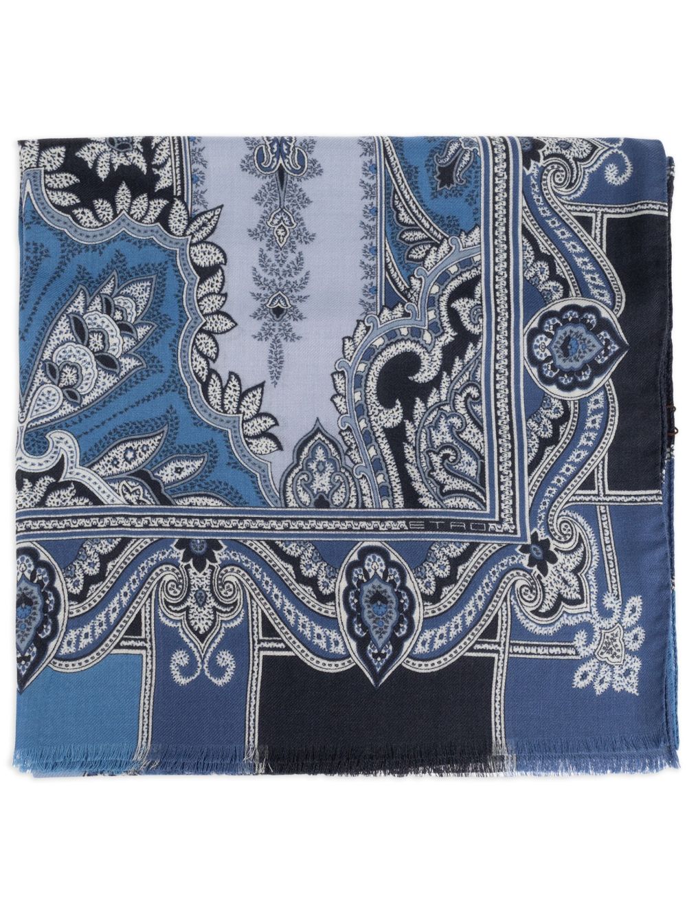 ETRO 佩斯理印花围巾 - 蓝色
