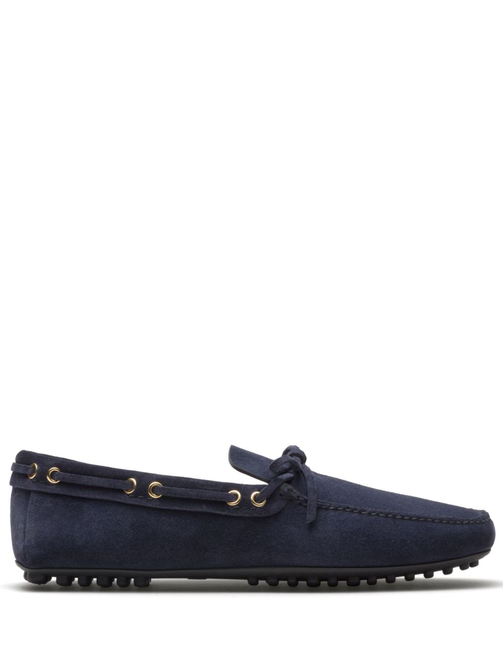 Car Shoe 蝴蝶结细节绒面皮乐福鞋 - 蓝色