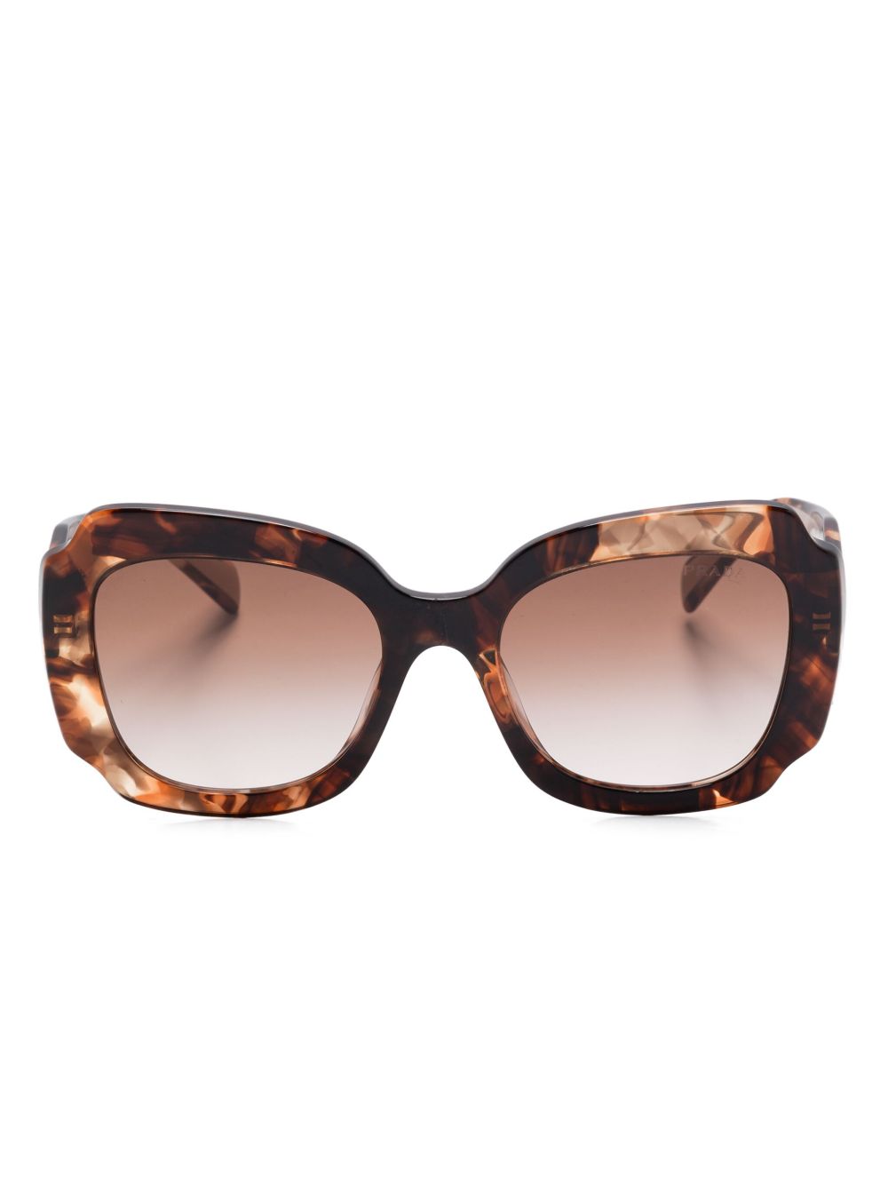 Prada Pre-Owned 超大镜框太阳眼镜 - 褐色