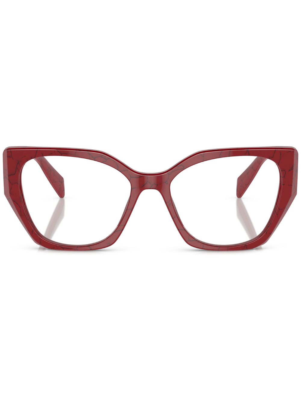 Prada Eyewear 超大镜框眼镜 - 红色