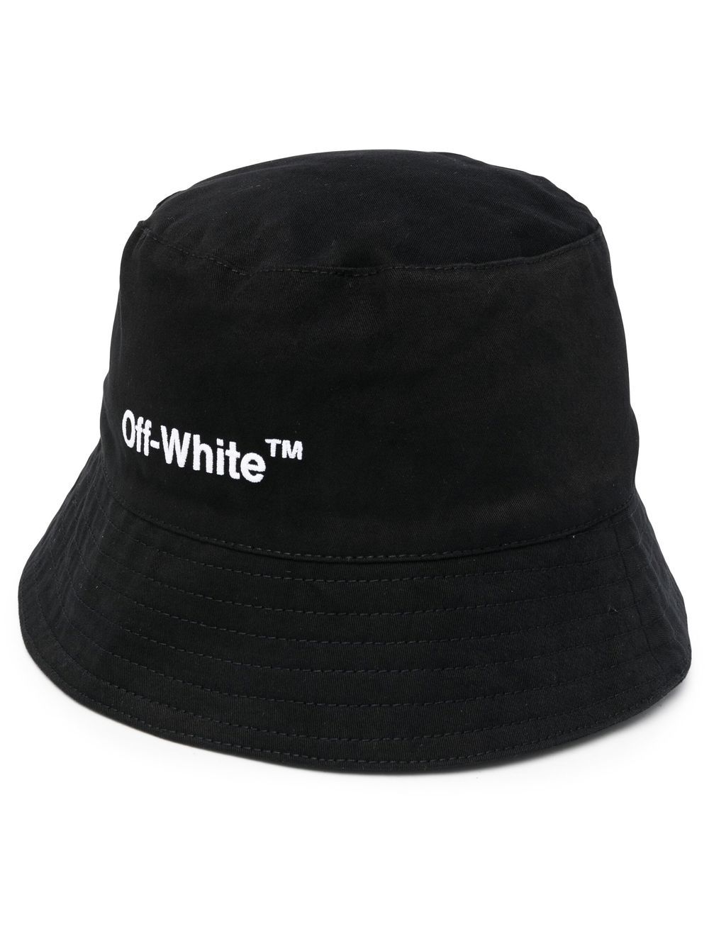 Off-White logo字母渔夫帽 - 黑色