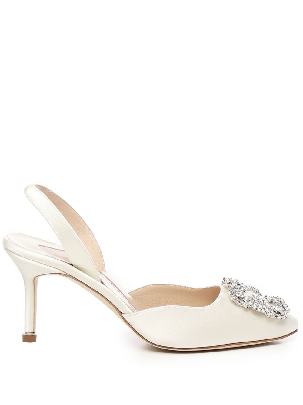 Manolo Blahnik Hangisli 中跟鞋（7厘米） - 白色