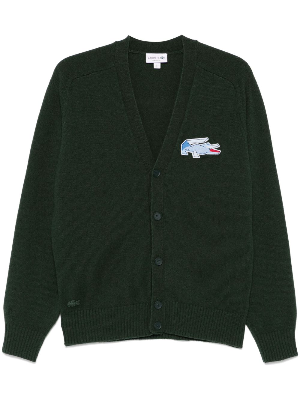 Lacoste 鳄鱼徽章羊毛开衫 - 绿色