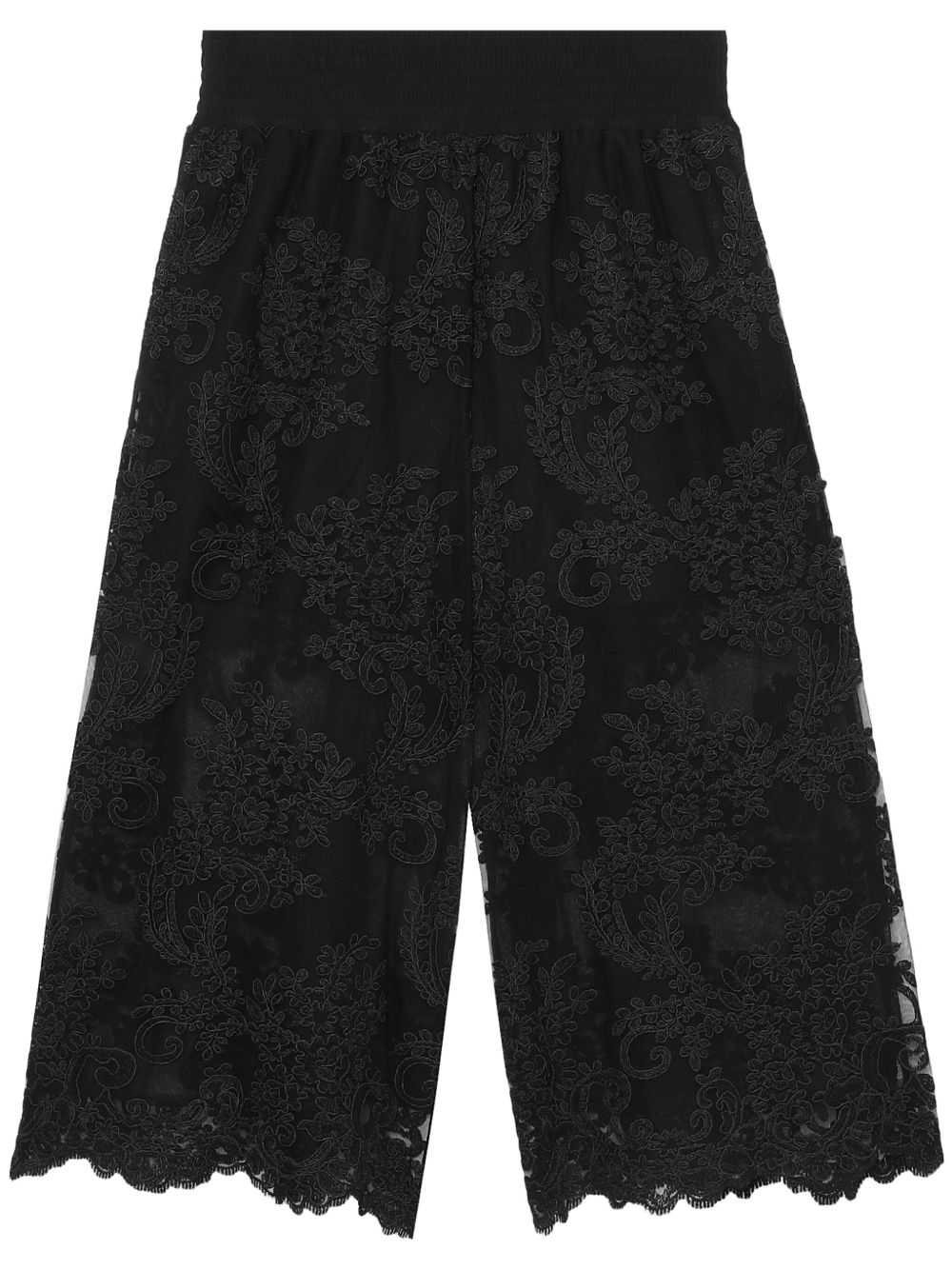 Simone Rocha 花卉蕾丝短裤 - 黑色