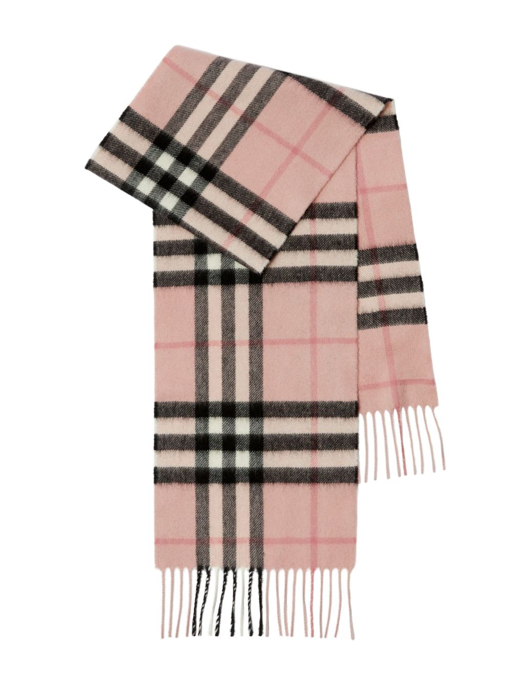 Burberry Kids 经典格纹羊绒围巾 - 粉色
