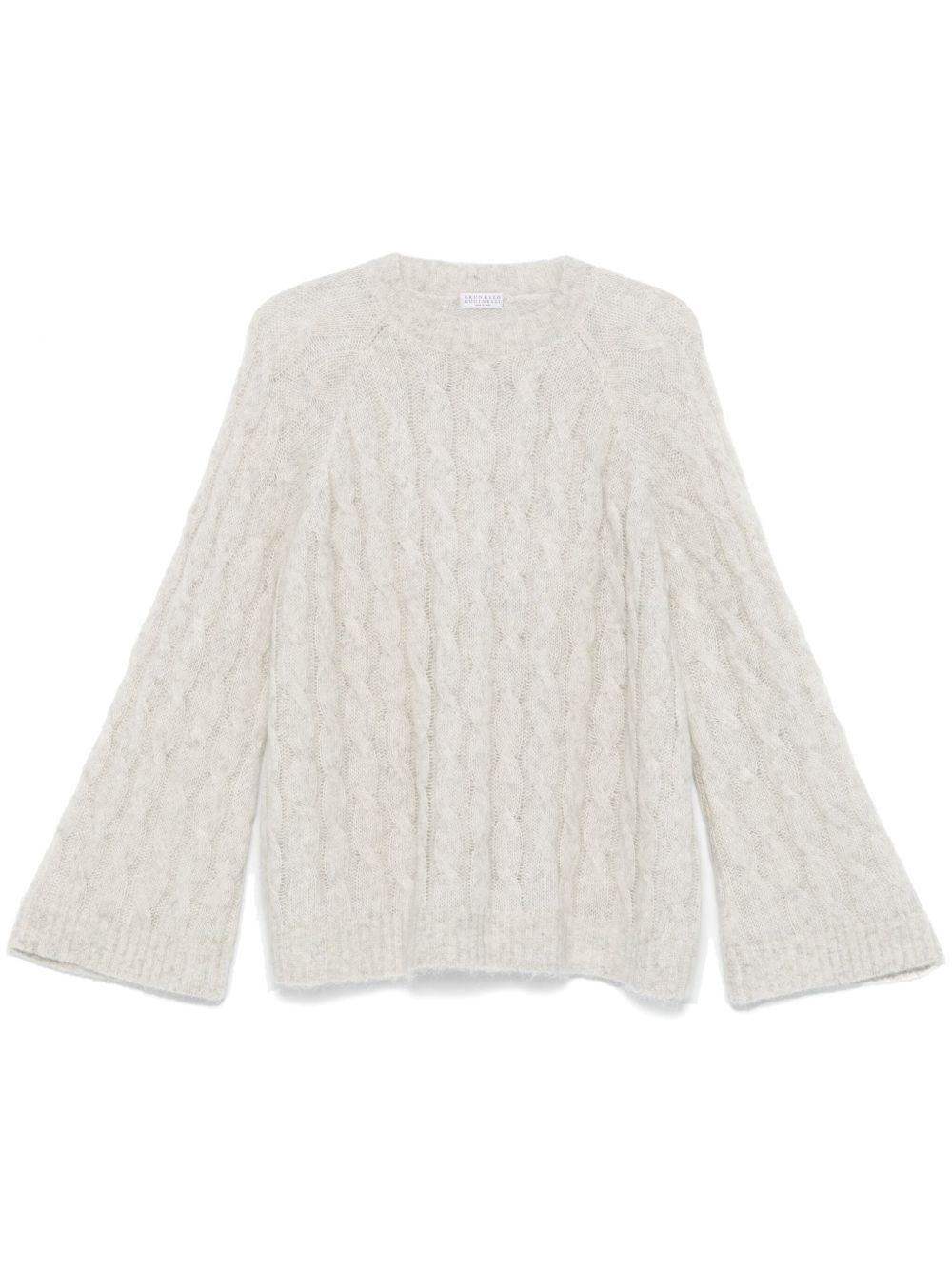 Brunello Cucinelli 粗绞花针织毛衣 - 灰色