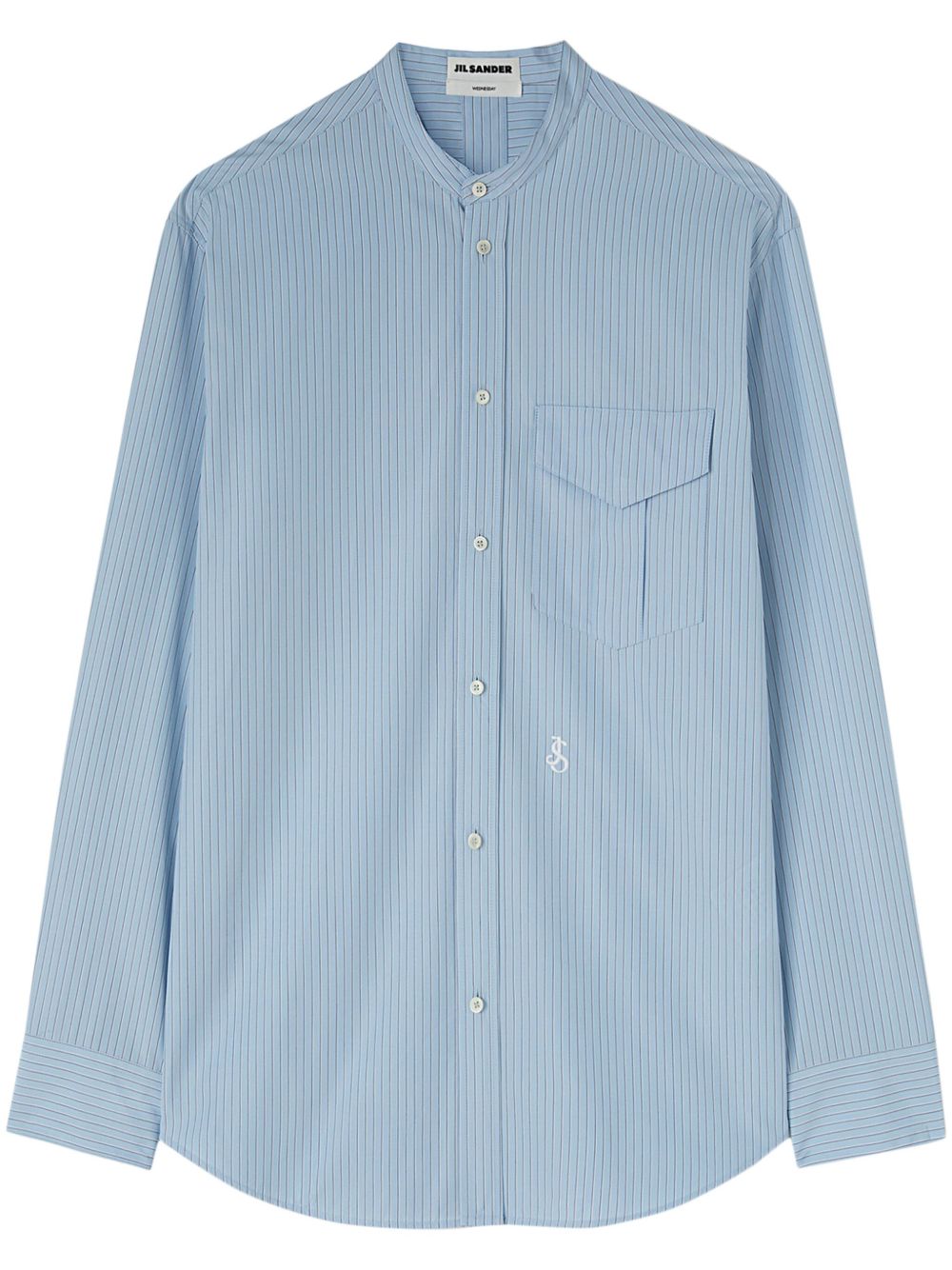 Jil Sander Wednesday 条纹棉衬衫 - 蓝色