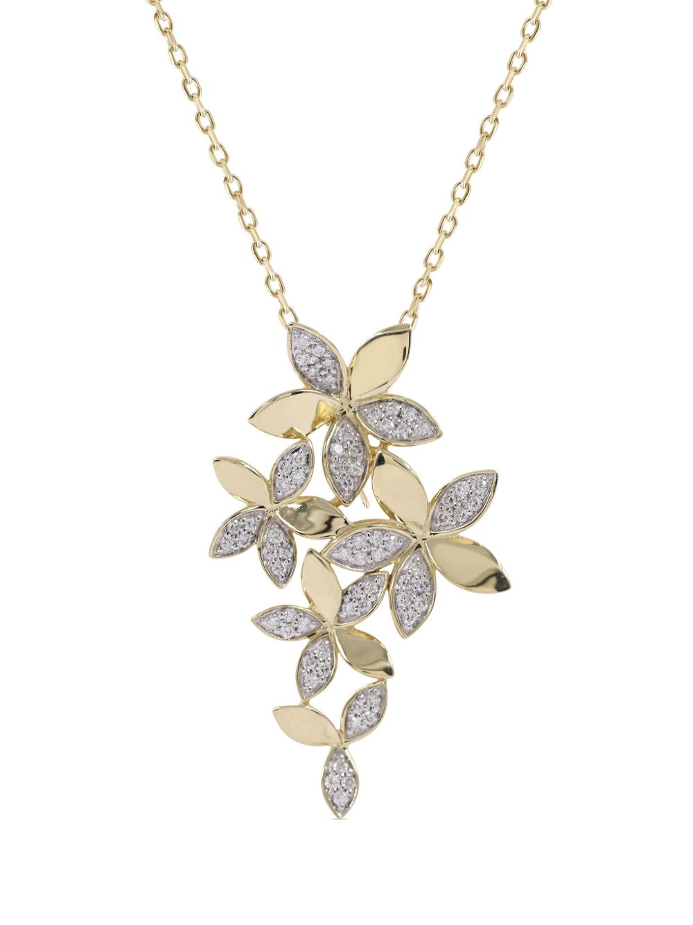 Marchesa 18K黄金花卉钻石项链 - 金色