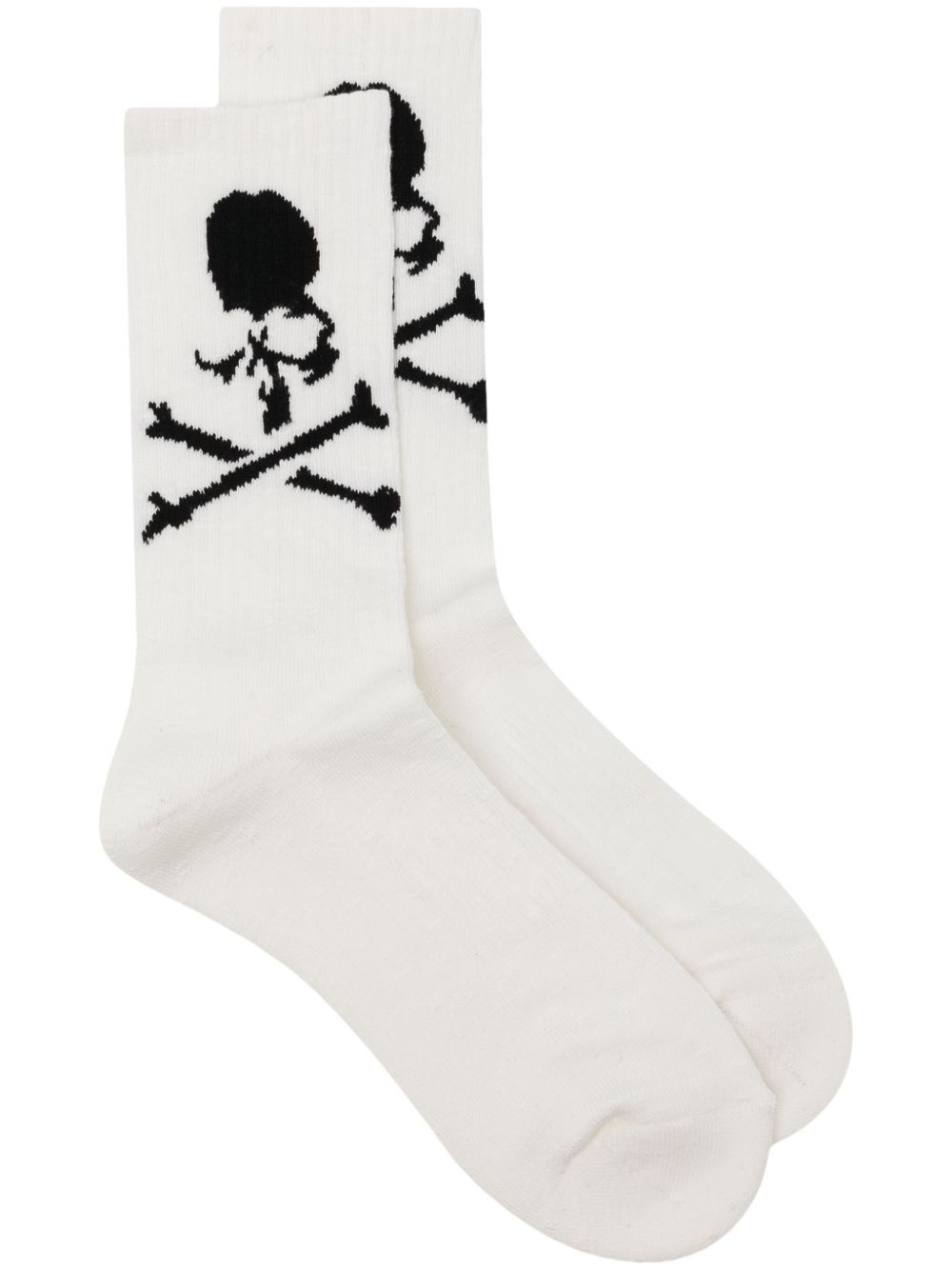 Mastermind Japan logo提花罗纹针织袜 - 白色
