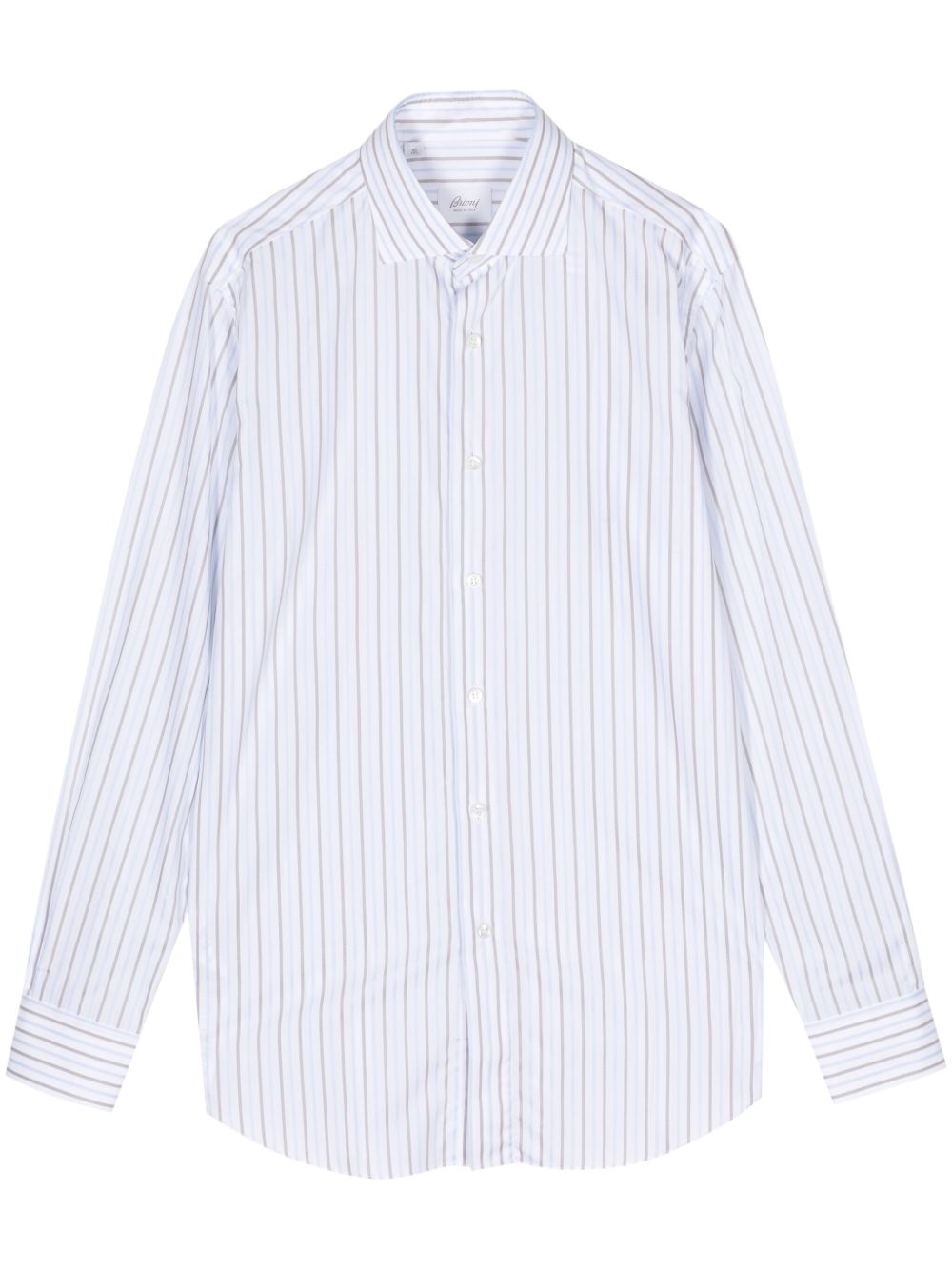 Brioni 条纹棉衬衫 - 白色