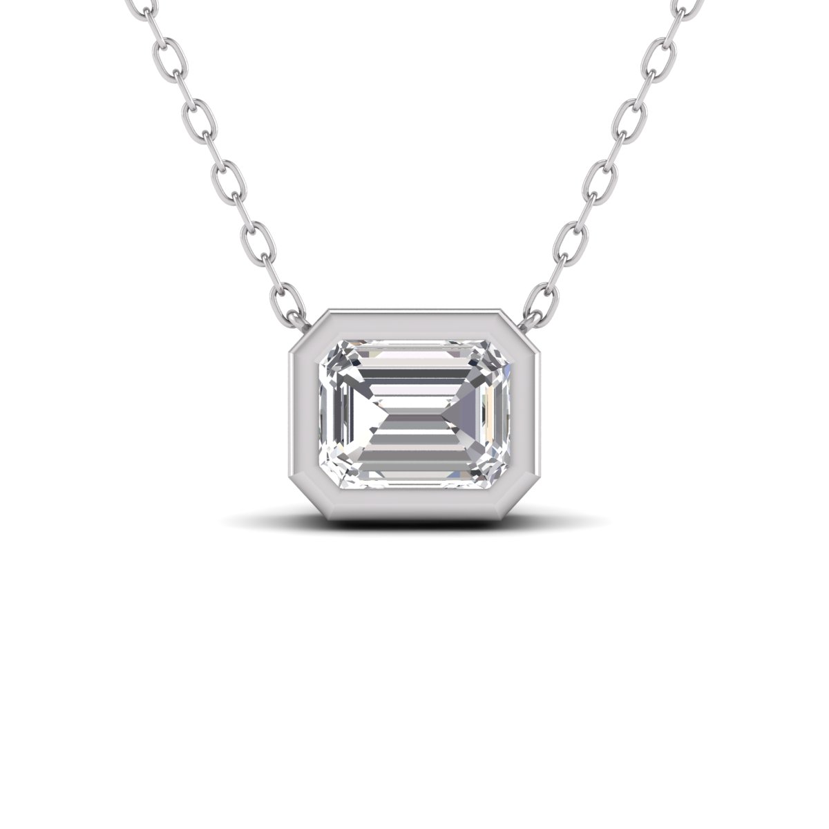 14K White Gold Emerald Cards 3/4 Carat Diamond Black Diamond Pendant