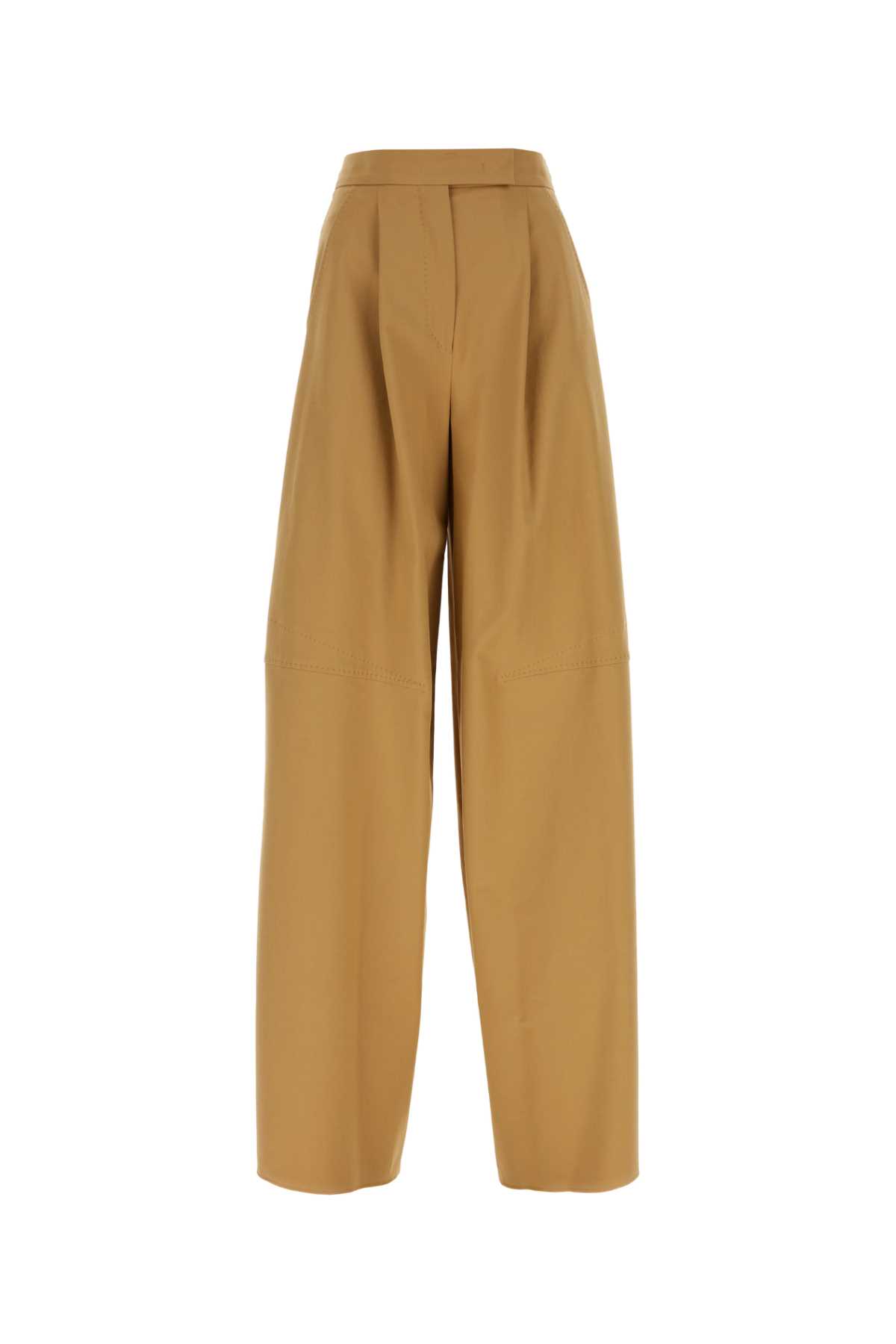 Max Mara Camel Stretch Cotton Avoriaz Wide-leg Pant