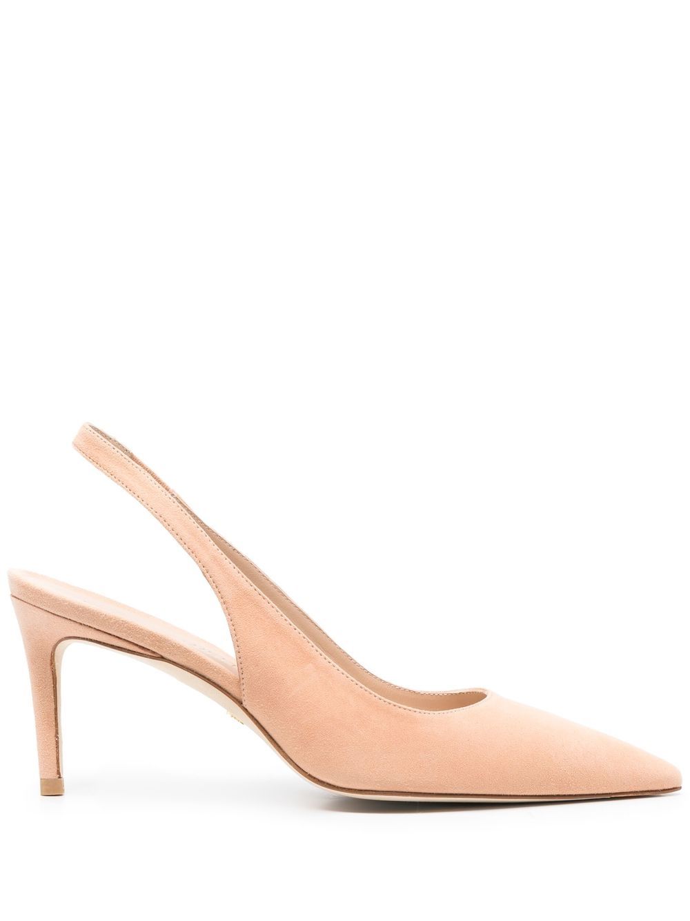 Stuart Weitzman 尖头绒面皮裹踝高跟鞋 - 中性色