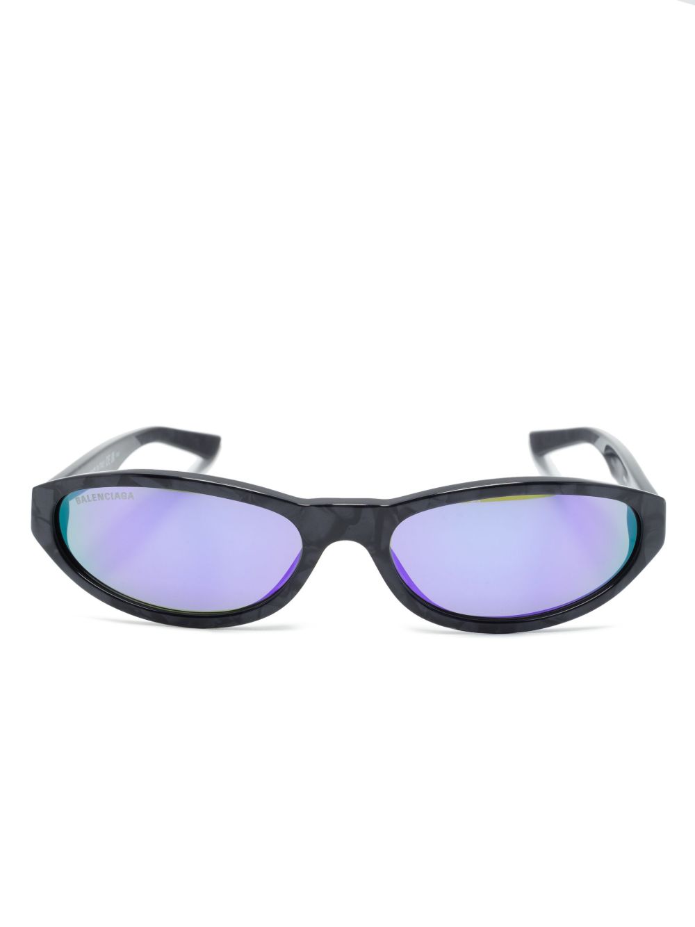 Balenciaga Eyewear 椭圆形框太阳眼镜 - 紫色