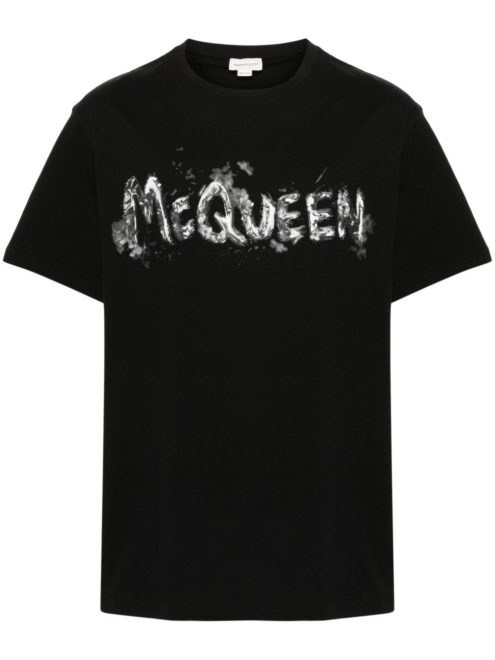 Alexander McQueen logo印花棉T恤 - 黑色