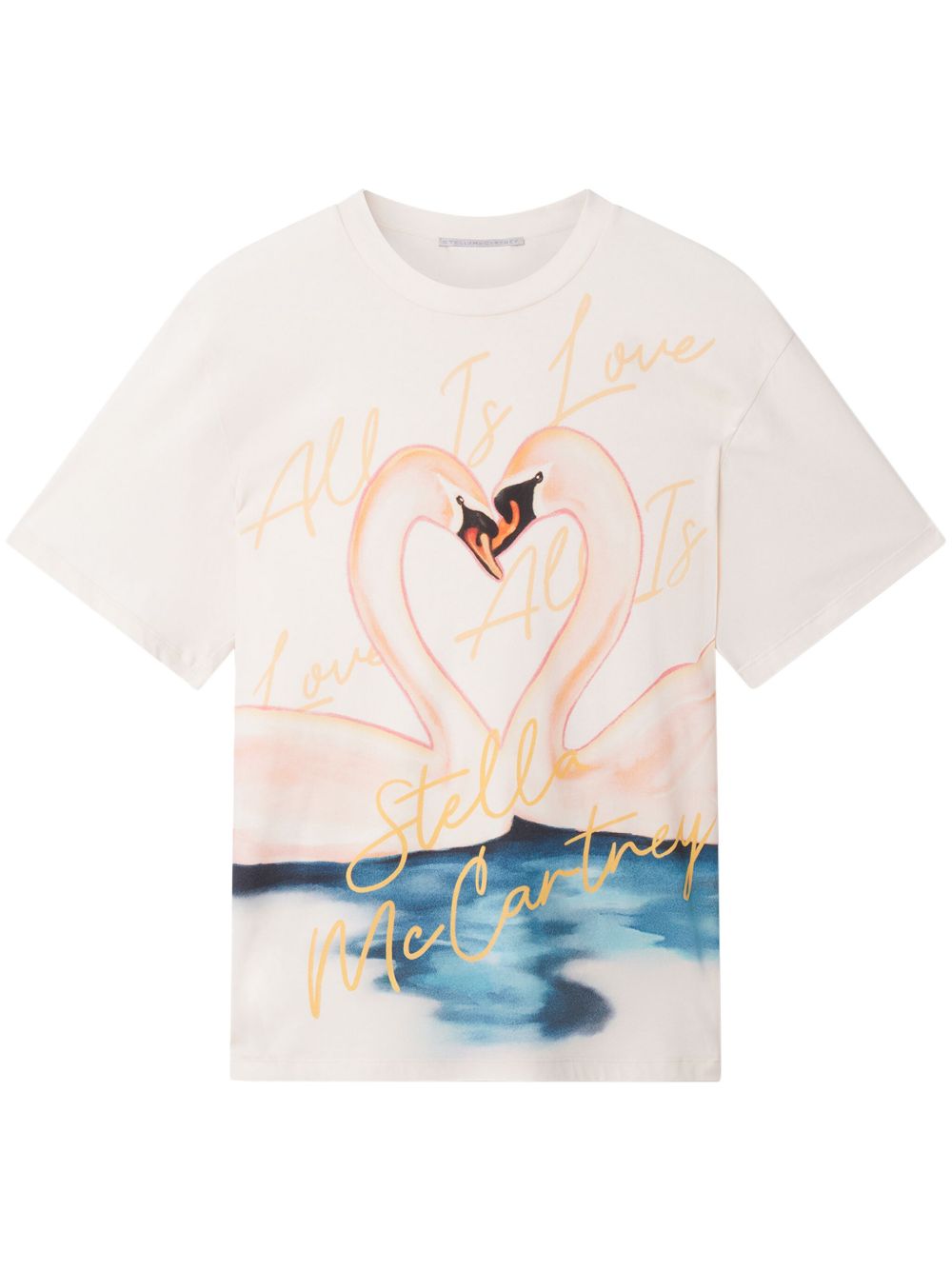 Stella McCartney Kissing Swans 平纹针织T恤 - 中性色