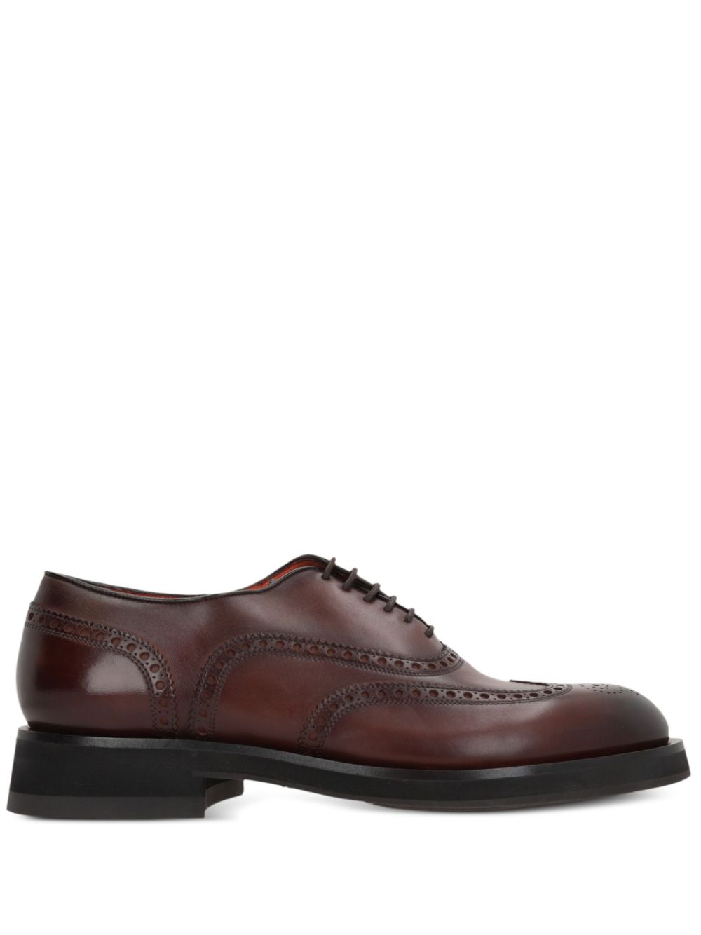 Santoni 皮质牛津鞋 - 褐色