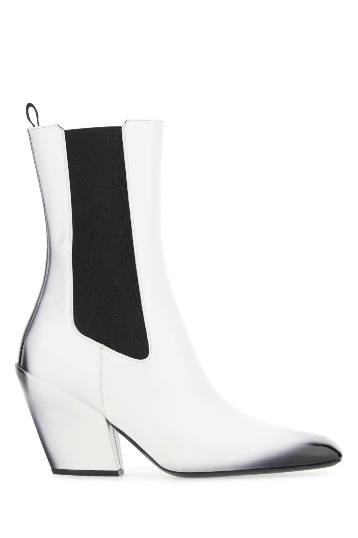 Prada 白色皮革短靴